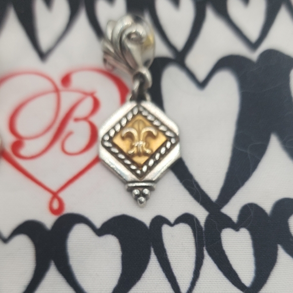 Brighton Silver and Gold Flur Des Lis Dangle Earrings - Picture 7 of 9